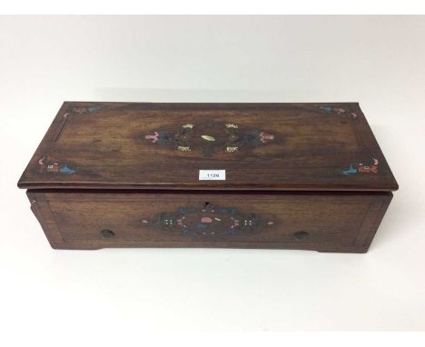 Good quality 19th century Swiss music box by Eugene Bornand, signed and numbered 3761, in rosewood case with brass inlay, lar