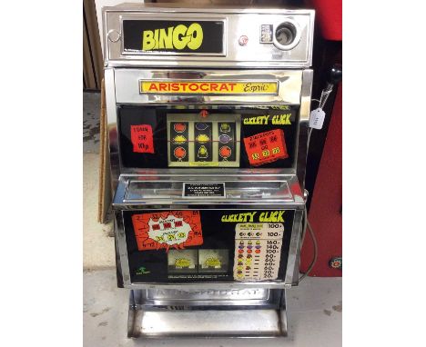 Vintage Aristocrat 'Esprit' one arm bandit slot machine 'Clickety click' with keys, approximately 80cm in height