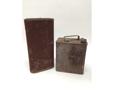 Vintage car / carriage hot water bottle footrest and Redline petrol can (2)Condition report: The petrol can does not have any