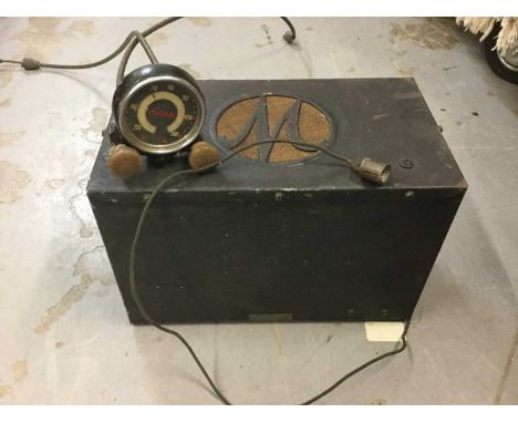 Rare 1930s Motorola car radio with headpiece and combined speaker and amplifier