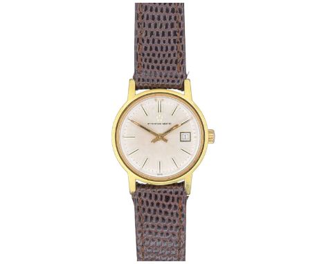 ETERNA - An Eterna-Matic gold-plated lady's automatic wristwatch. The signed silvered dial with gilt and black baton markers,