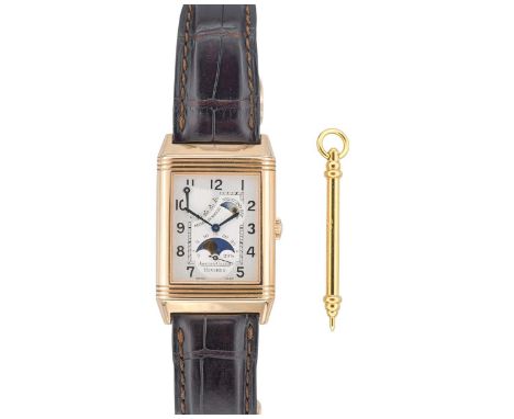JAEGER-LECOULTRE - A fine 18k rose gold Reverso 'Night & Day' gentleman's manual wind wristwatch. Ref. 270.2.63, case no. 195