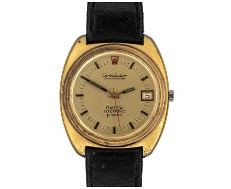 OMEGA - a Constellation Chronometer Electronic F300Hz gold-plated gentleman's calendar wristwatch Ref. 198.002, circa 1969, c