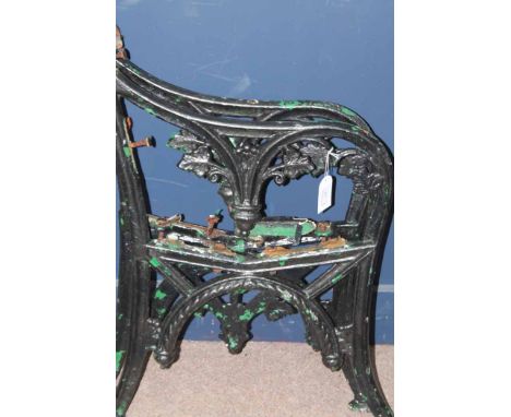 PAIR OF CAST IRON BENCH ENDS