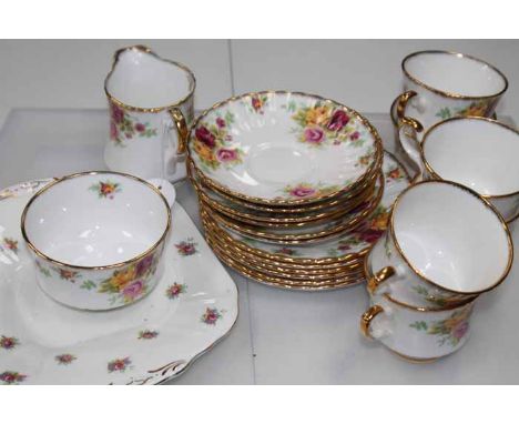 ROYAL STAFFORD 'BOUQUET' PATTERN TEA SET
six cups, saucers and side plates; together with other tea wares