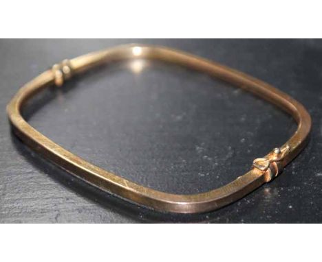 9CT GOLD BANGLE
of rectangular form, 6.4g