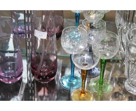 MIXED COLOURED GLASS AND CRYSTAL 
including caithness etc 