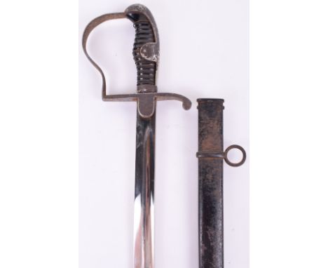 German Army Artillery / Cavalry Other Ranks Dress Sword, plain steel langet, knucklebow and back strap, black celluloid grip 