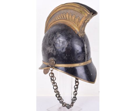 Scarce 1831 Pattern Norfolk Yeomanry Dress Helmet, blackened metal shell with gilded central band, trim to the front and rear