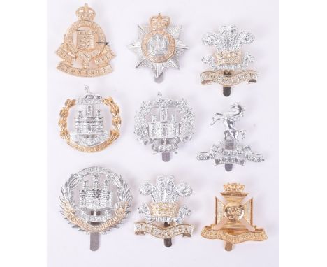 Grouping of Anodised Aluminium Regimental Cap Badges, consisting of Northamptonshire regiment, The Devonshire regiment, 2x Th