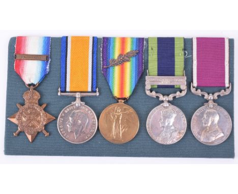 1914 Star Medal Trio, North West Frontier and Long Service Medal Group of Five Royal Field Artillery, the group consists of 1