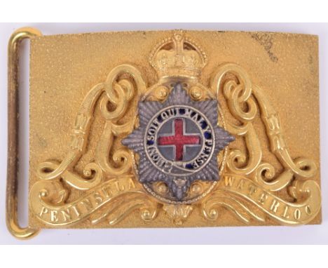 Post 1902 Household Cavalry The Life Guards Officers Waist Belt Clasp, superb example being a seeded rectangular plate with c