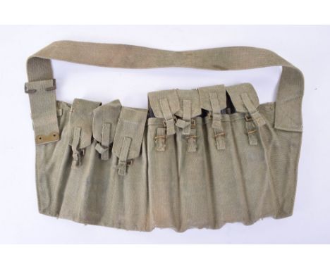 British Airborne Forces Seven Pocket Sten Gun Magazine Pouch, very good used example of the extra ammunition carrier as issue