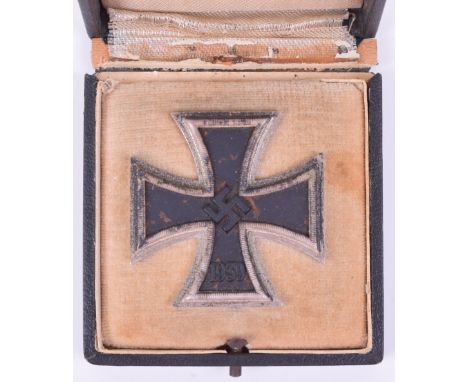 Third Reich Iron Cross 1st Class by C F Zimmermann in Original Box of Issue, good example with dark patina to the frame and j