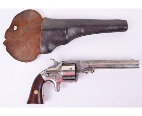 6 Shot .41RF Merwin and Bray Nickel Plated Revolver No.608, octagonal barrel with tall tib stamped PLANT’S MFG.CO. NEWHAVEN.C
