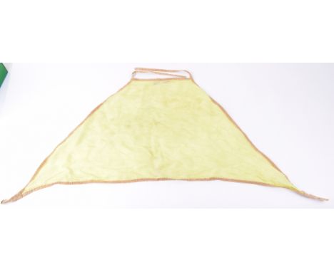 WW2 British Airborne Recognition Scarf, fluorescent yellow silk scarf with taped edge and ties as issued to the British Airbo