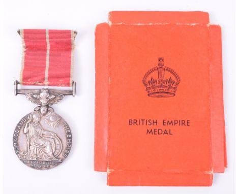 WW2 British Empire Medal Awarded to Chief Stoker William John Miller Royal Navy, For Saving a Merchant Vessel from Destructio