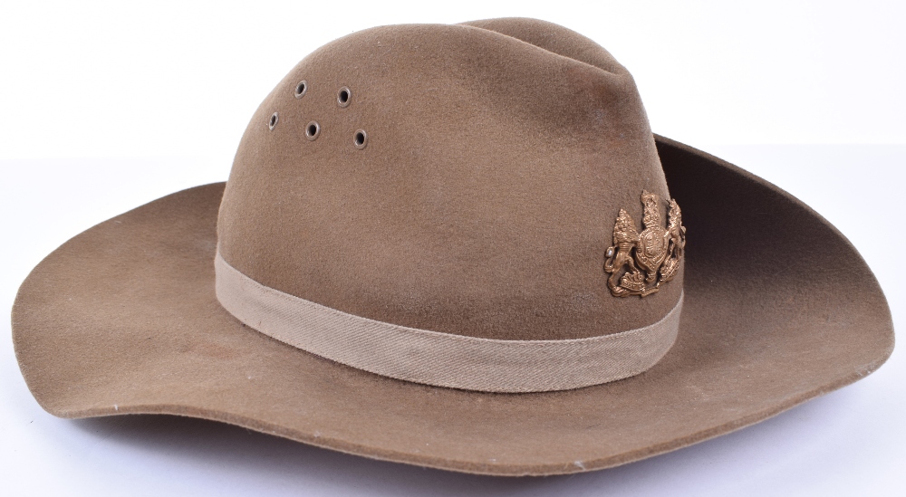 WW2 British Army Bush / Slouch Hat, good example of the brown felt bush