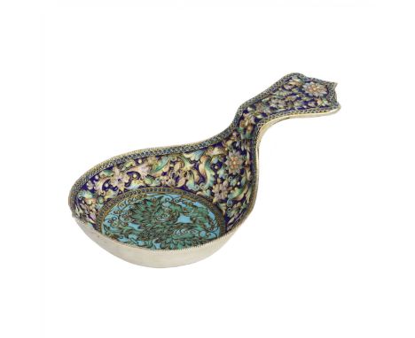 An exquisite silver Kovsh, made in the shape of a boat, is a magnificent example of decorative and applied art of the late 19