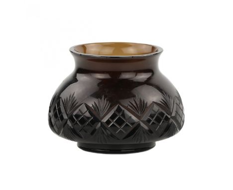 An elegant ball vase, created in 1915 at the Imperial Porcelain and Glass Factories, is an outstanding example of artistic gl