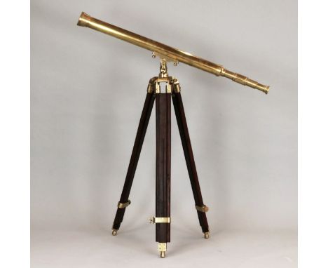 A romantic highlight of the interior or garden gazebo. English telescope "W &amp; J. George Ltd, London" on a wooden tripod. 