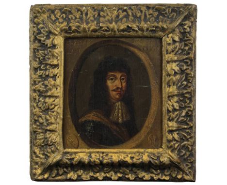Bildnismaler 19. Jh., Portrait von Charles IV, duc de Lorainne (Nancy 1604 - 1675 Allenbach), Öl auf Holztafel, oben links be