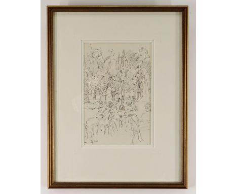 DIANE MAXWELL ARMFIELD RA RWS (b. 1920) pencil - In the Luxemburg Gardens, a sketch, signed with initials, titled verso, 20 x