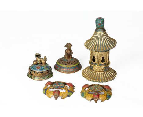 A GROUP OF CLOISONNE ENAMEL ITEMS Late 20th century, various sizes and decorations  All items sold as seen. Largest item 24cm