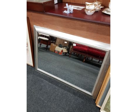 LARGE SILVER FRAMED MIRROR