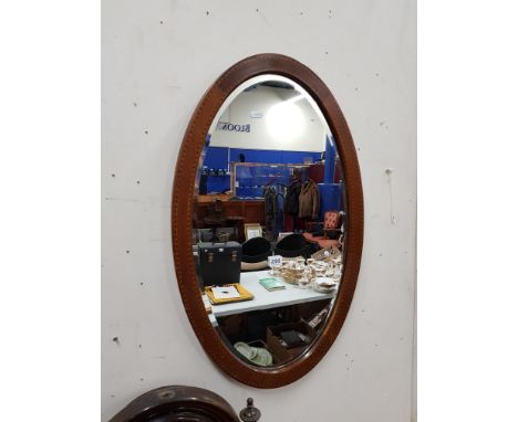 EDWARDIAN INLAID OVAL MIRROR 