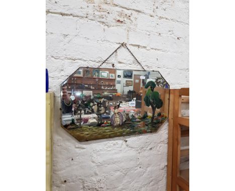 VINTAGE HAND PAINTED LADY MIRROR