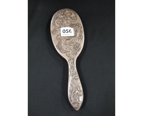 ANTIQUE ORIENTAL SILVER HAND MIRROR FRAME 