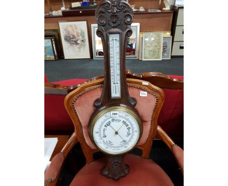ANTIQUE OAK BAROMETER