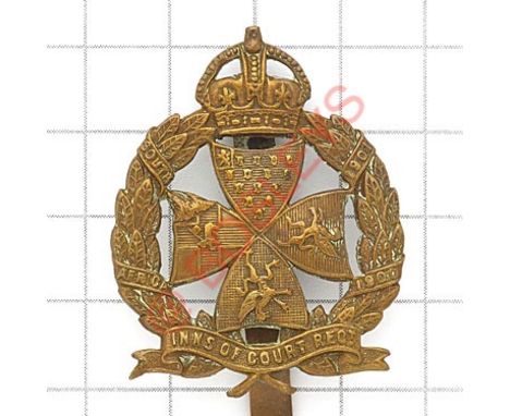Inns of Court Regiment post 1932 brass cap / pagri badge Die-stamped In 1932 the Inns of Court OTC were redesignated Inns of 