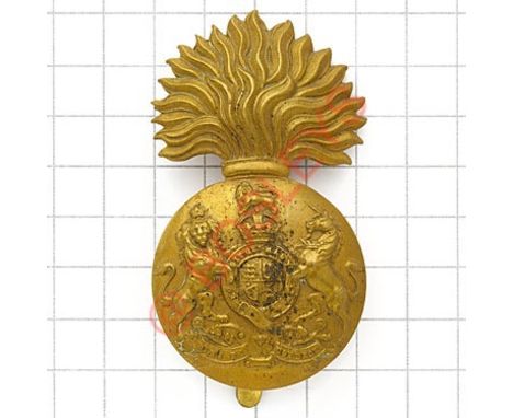 Royal Scots Fusiliers post 1902 brass pagri badge. Die-stamped. VGC Long slider 