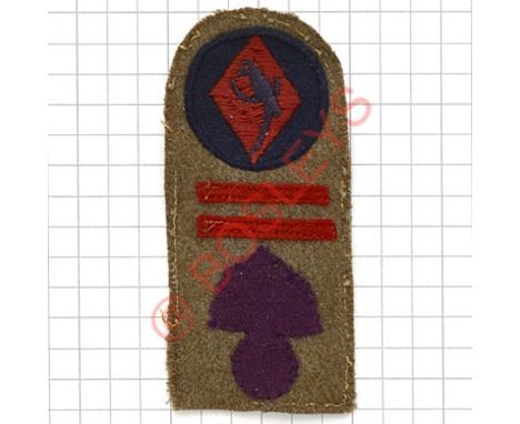 Badge. 17th Bn. Royal Fusiliers, 48th (South Midland) Division WW2 combination circa 1942-43. 49th Macaw embroidered formatio