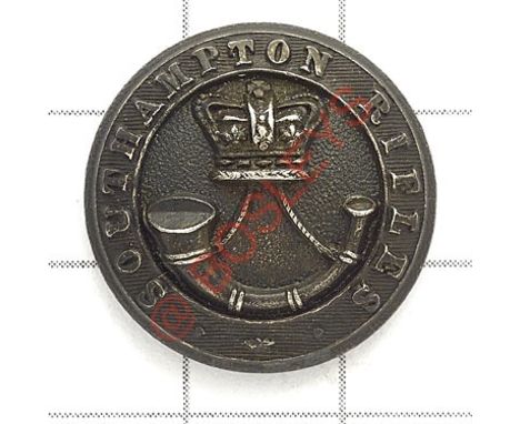 2nd Hampshire Rifle Vols Victorian blackened tunic button. Crowned strung bugle within ‘Southampton Rifles’ circlet. Approx 2