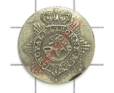5th Royal Elthorne Middlesex Militia Victorian pewter coatee button Crowned star, bearing title circlet; central stung bugle 
