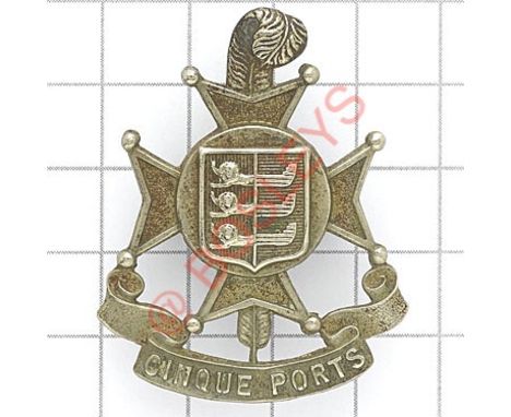 5th (Cinque Ports) Bn. Royal Sussex scarce post 1908 OR’s cap badge. Die-stamped white metal. Service wear Loops 