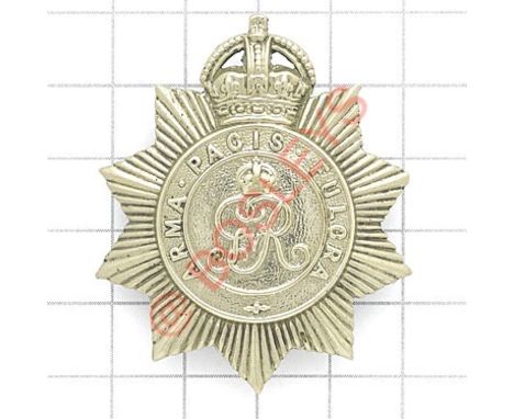 North Somerset Yeomanry NCO’s arm badge. Die-stamped white metal crowned star bearing ‘Arma Pacis Fulcra’ circlet and central