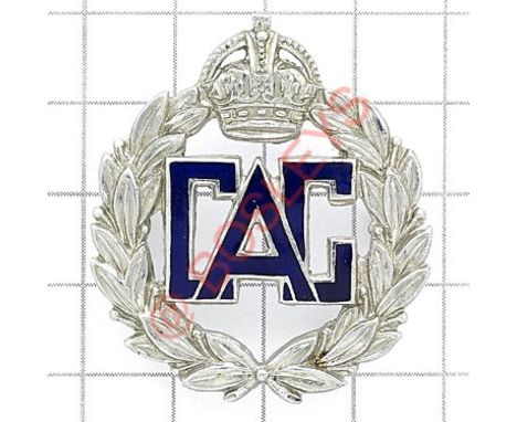 WW2 Civil Air Guard chrome and blue enamel cap badge. Die-stamped Formed in July 1938 by the Air Minister, Sir Kingsley Wood 