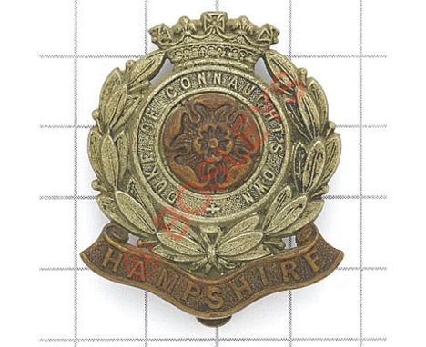 6th Bn. Hampshire Regiment post 1908 OR’s cap badge Bi-metal GC Slider 
