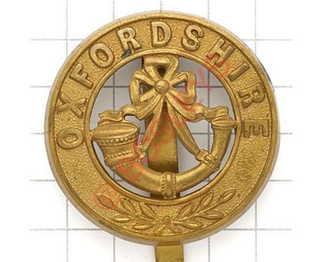 Oxfordshire Light Infantry brass pagri badge circa 1881-1901. Die-stamped. VGC Long slider 