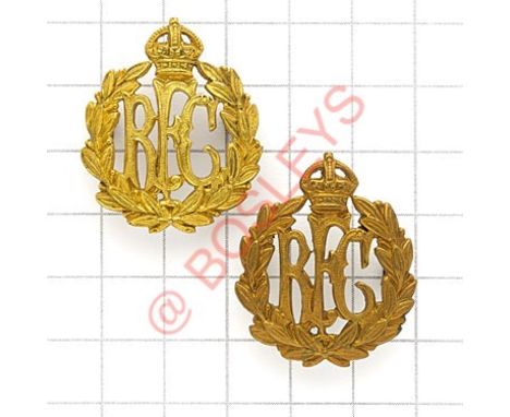 Royal Flying Corps (RFC) WW1 OR’s collar badges circa 1912-18. Two die-stamped brass similar examples but not a pair for wear