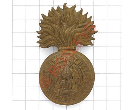 Badge. Princess Victoria’s (Royal Irish Fusiliers) Victorian OR’s glengarry grenade circa 1881-90. Scarce pattern die-stamped