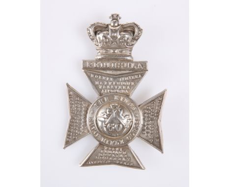 AN OFFICERS' PATTERN SILVER-PLATED POUCH BELT PLATE OF THE 60TH RIFLES (KING'S ROYAL RIFLE CORPS), this pattern worn pre and 