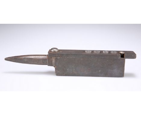A HEAVY STEEL BULLET CASTING TOOL, for 4 rounds.The absence of a Condition Report does not imply that a lot is without imperf