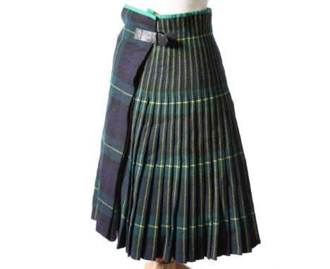 A SUPERB QUALITY GORDON HIGHLANDERS' KILT, in pristine condition with all straps and buckles. Waist 129cm/51 inches, length 6