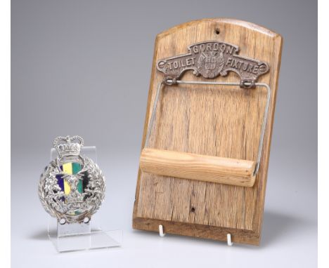 THE ULTIMATE GORDON COLLECTORS' ITEM: A WALL MOUNTED TOILET ROLL HOLDER WITH CAST MAKER'S PLATE 'GORDON TOILET FIXTURE', the 