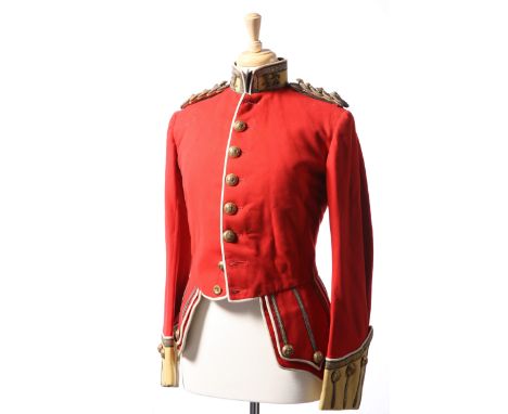 A SUPERB OFFICERS' PATTERN FULL DRESS SCARLET DOUBLET, to The Gordon Highlanders to the rank of Captain, complete with a full